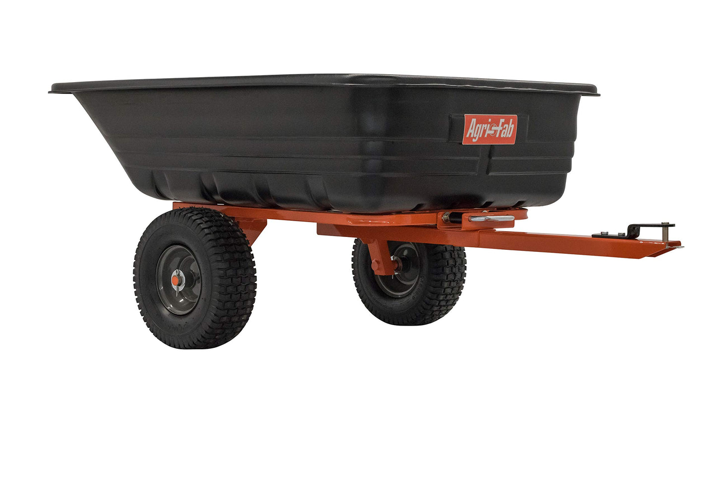 Agri-Fab 45-0552 700 lbs Tow Behind Poly Dump/Swivel Cart, 12 CU. FT. Capacity; Lawn & Garden Cart/Trailer for Lawn Mowers, 15" Pneumatics Tires, Easy to Use Hand Dumping Mechanism