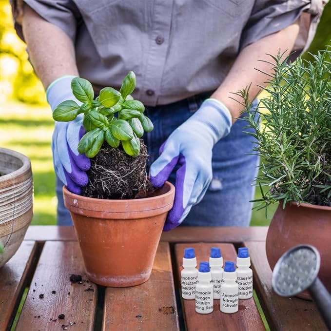 Soil Test Kit, pH Nitrogen Testing Kits Phosphorous Potash Tester with Sampling Tool Centrifuge Tube for Lawns Gardens Nutrients Agriculture Farm Vegetable Plants Care Compost Dirt Flower Grass
