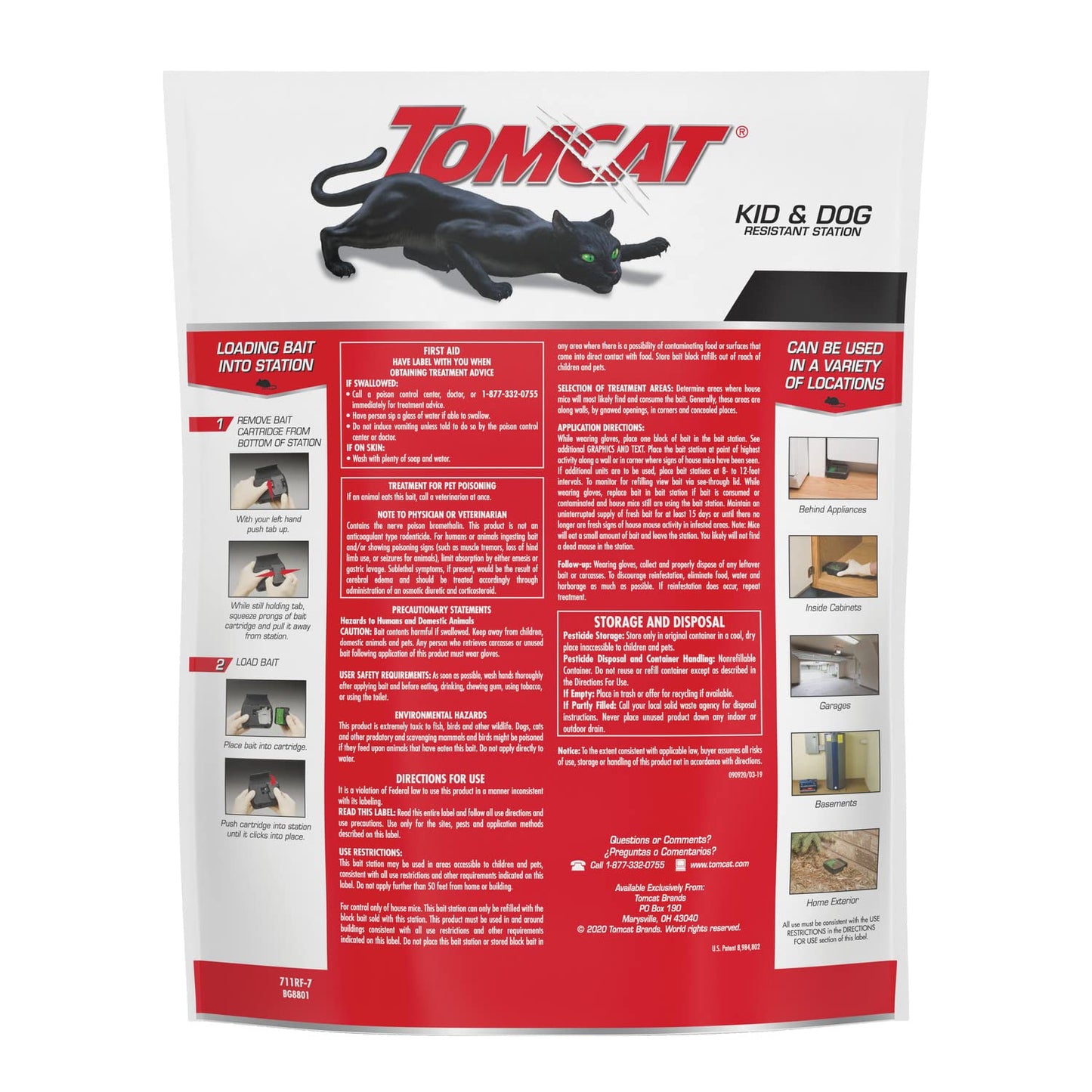 Tomcat Mouse Killer Child and Dog Resistant, Refillable Station for Indoor and Outdoor, 1 Station and 16 Poison Block Refills