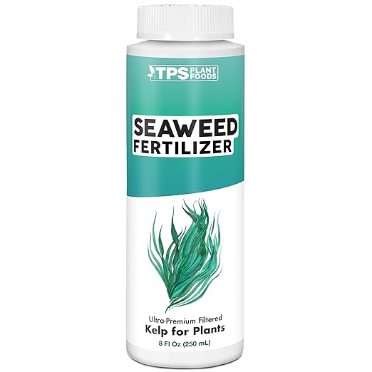 TPS NUTRIENTS Seaweed Fertilizer for Plants, Premium Organic Liquid Kelp for Gardening, Concentrated Liquid Plant Food 8 oz (250mL)