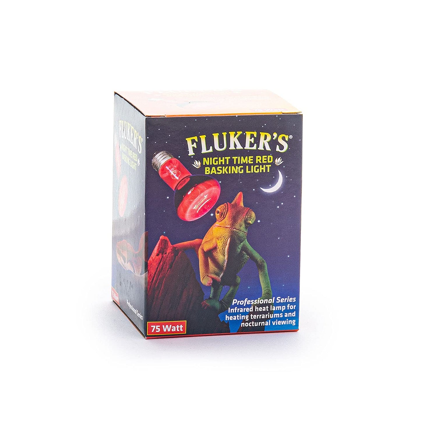 Fluker's Night Time Red Basking Spotlight, Infrared Heat Lamp for Reptiles, 75 Watt