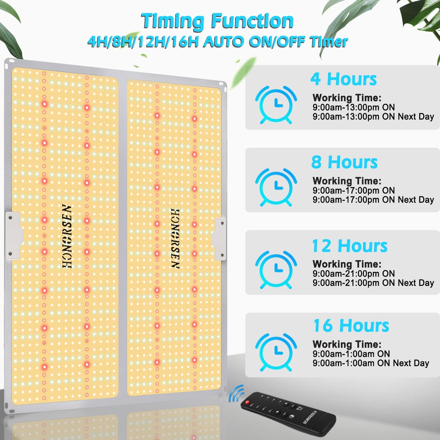 HONORSEN 4000W LED Grow Light Full Spectrum 5x5ft Coverage Remote Control Dimmable Grow Lamps with Timer Plant Light for Hydroponic Indoor Plants Veg and Flower (1276Pcs LEDs)
