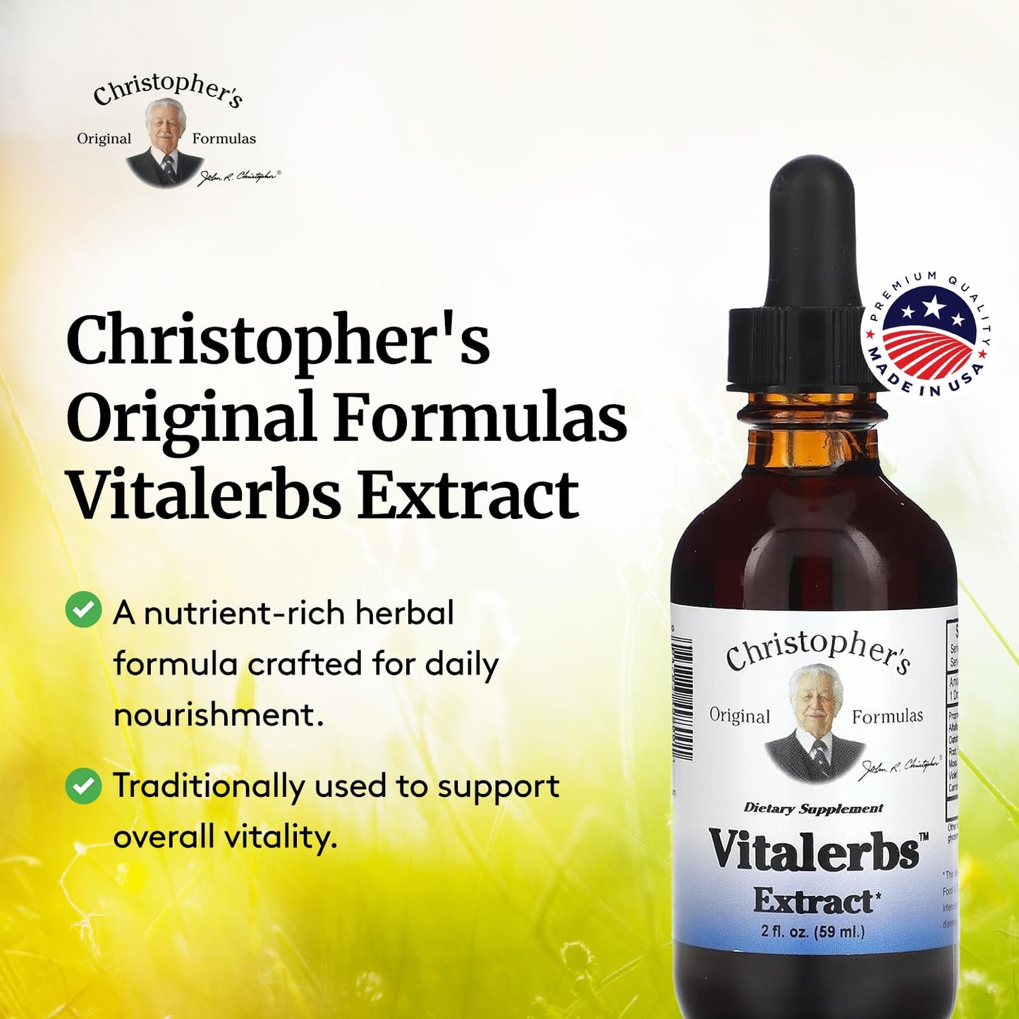 Christopher's Original Formulas Vitalerbs Extract, Nutrient-Rich Herbal Supplement, 2 oz