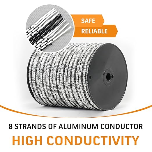 Electric Fence Poly Tape, Heavy-Duty Sure Shock PVC, Electric Fence for Livestock, 500ft(152m), 1 Inch, White and Black