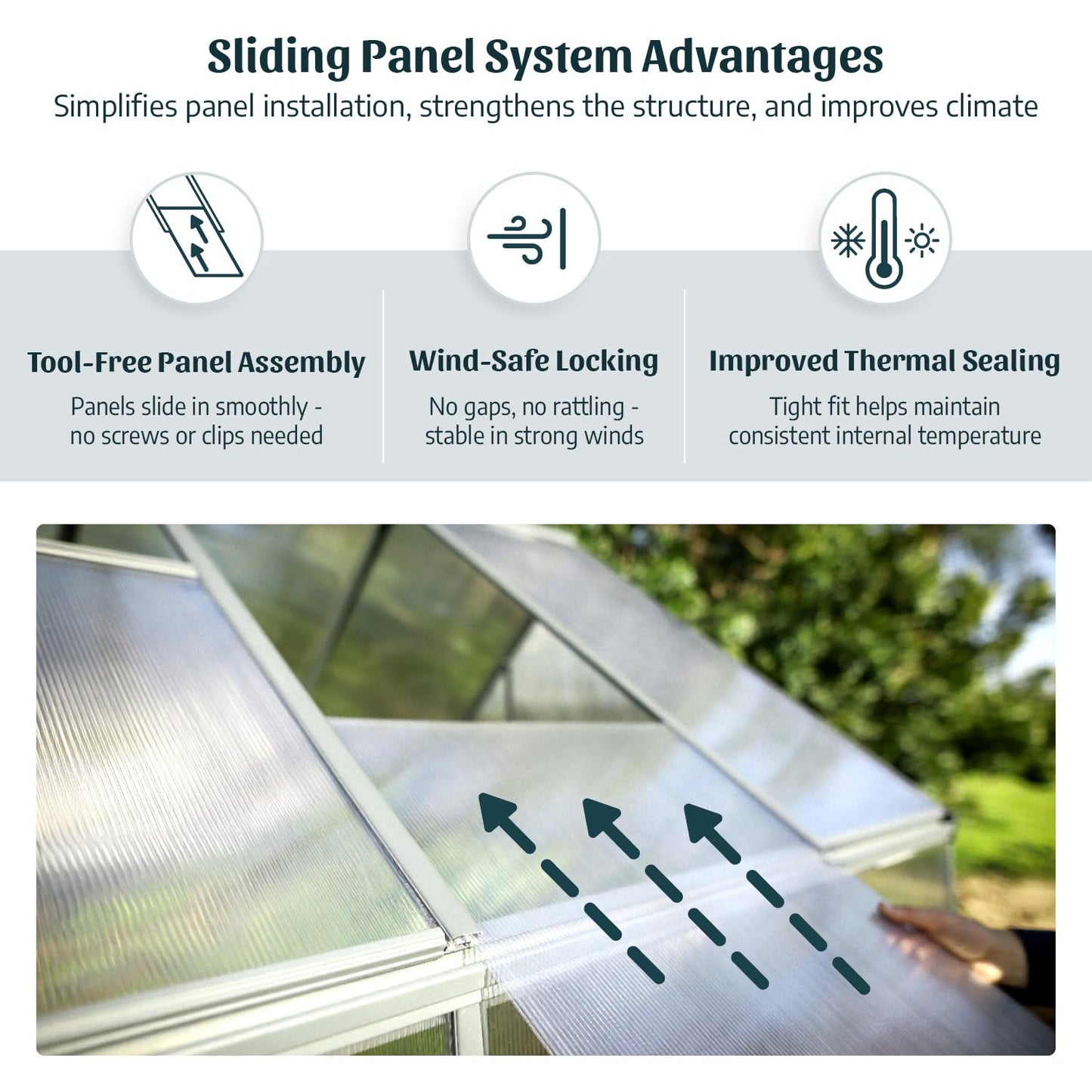 Palram - Canopia 6x10 Greenhouse Kit, Hobby Walk-In Twin-Wall UV Polycarbonate Heavy Duty Aluminum Frame, Lockable Door, Adjustable Roof Vent, Rain Gutters, Galvanized Steel Base, Mythos (Silver)