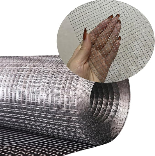 1/4 Inch Hardware Cloth Metal Wire Mesh Fence Roll, 19 Gauge 11.8in x 19.7ft (30x600CM) Hot Dipped Galvanized Chicken Coop Welded Mesh Fence for Poultry Netting Garden Protection