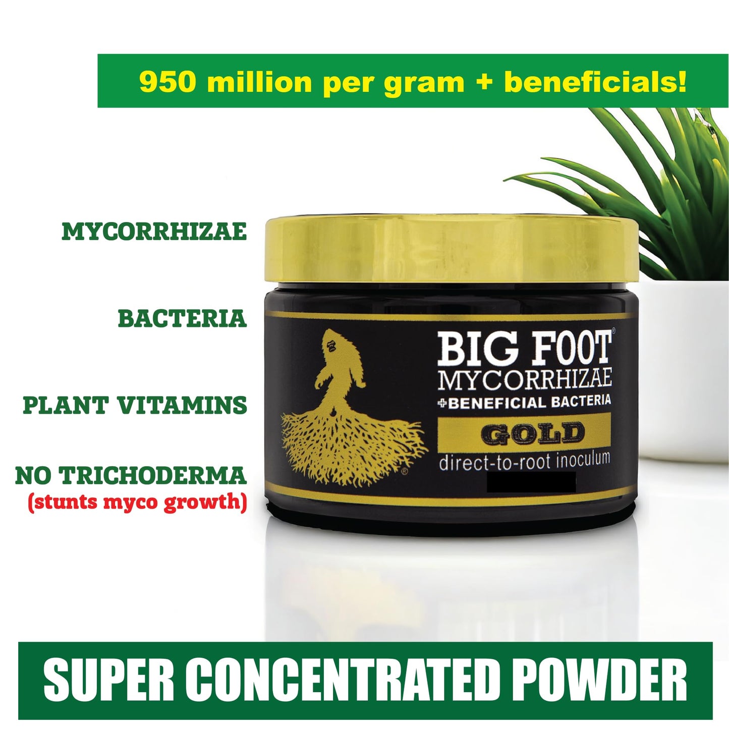 Mycorrhizal Fungi for Massive Plant Roots with Beneficial Organisms by Big Foot - Use During Transplanting, Water in or Hydroponics for All Plants - Gold 32 Ounces