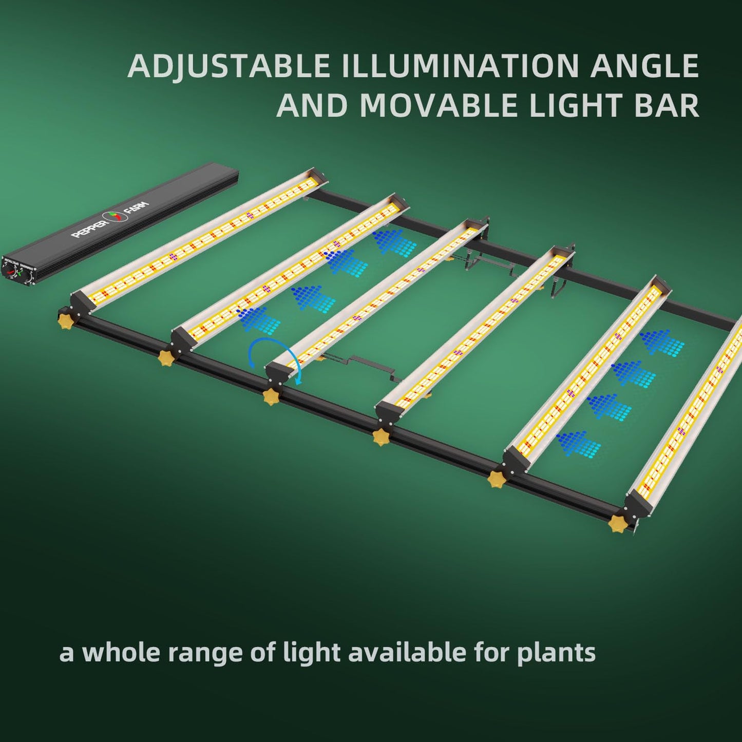 PEPPER FARM LED Grow Light PF6000 Dimming Sunlike Full Spectrum Growing Lamps for Seedlings Veg Bloom in Grow Tent Greenhouse Daisy Chain