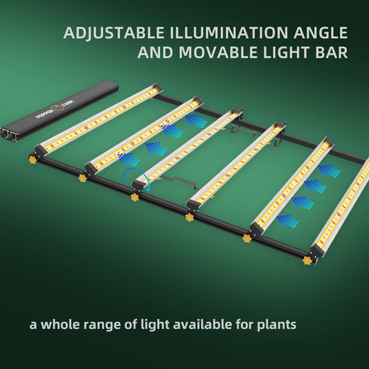 PEPPER FARM LED Grow Light PF6000 Dimming Sunlike Full Spectrum Growing Lamps for Seedlings Veg Bloom in Grow Tent Greenhouse Daisy Chain