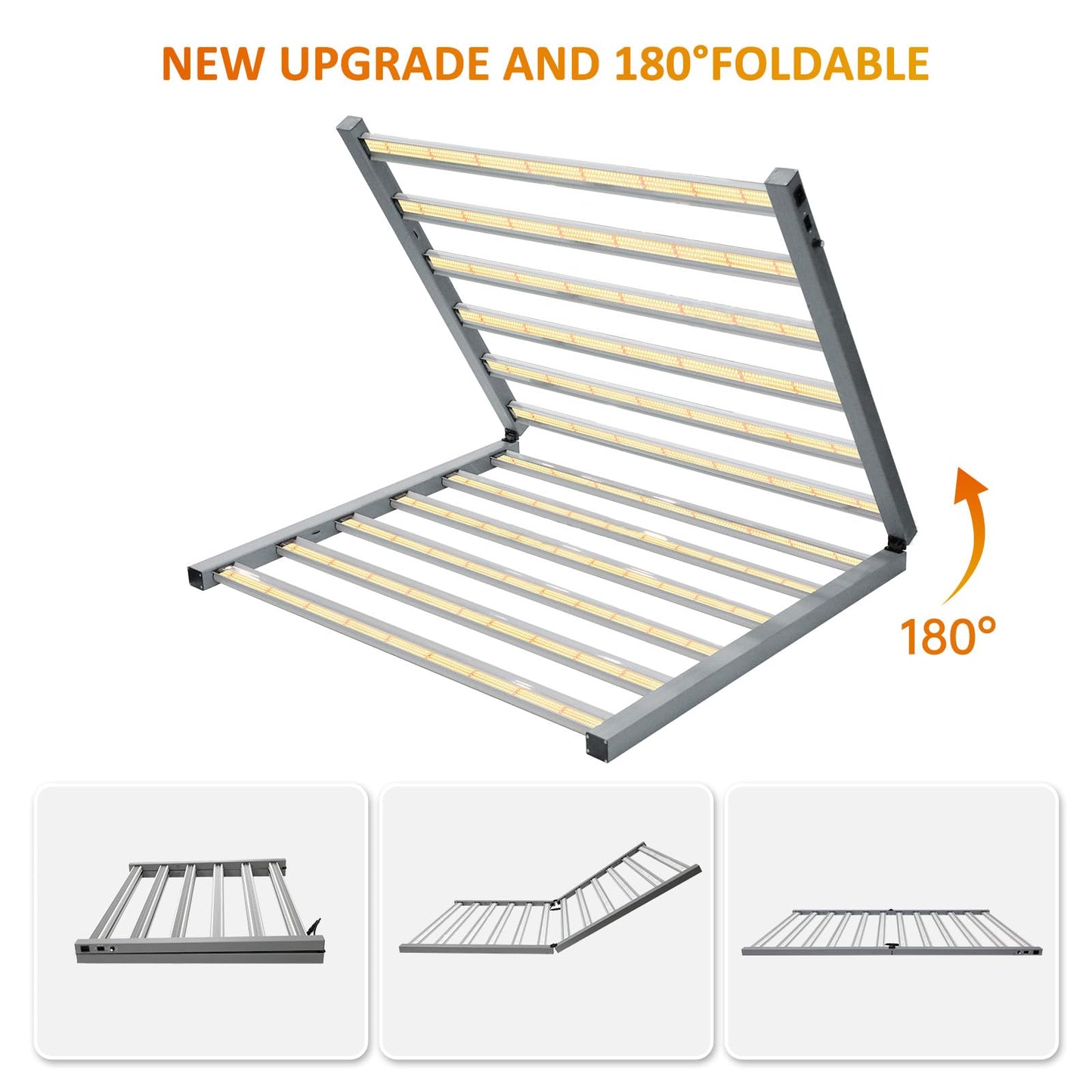 RIMARUP 1300W LED Grow Light Bar with IR&UV Full Spectrum Foldable 12 Bar LED Plant Light 0-10V Daisy Chain Dimmable 4x6ft Core Coverage for Seedling Veg and Indoor Plants Vertical Farming