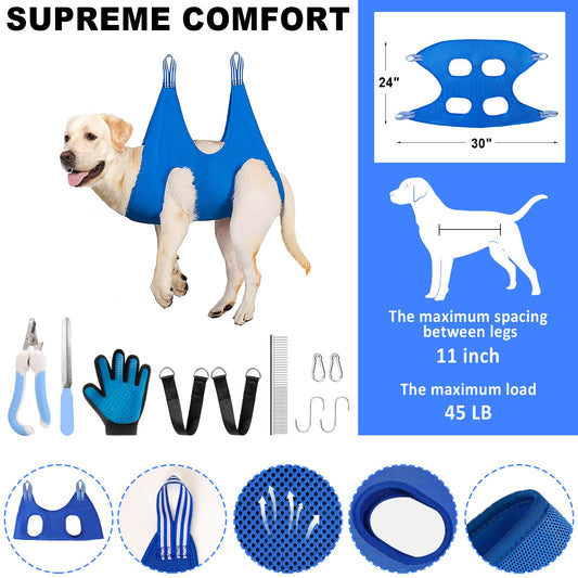 GPUSFAK Dog First Aid Kit - Pet First Aid Kit for Dogs Pet Emergency Kit with Grooming Hammock Harness Nail Clipper First Aid Supplies for Home Camping