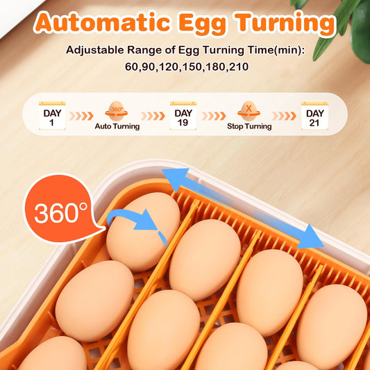 APODESS 56 Egg Incubator for Hatching Eggs, Egg Incubators with Automatic Egg Turning, Temperature and Humidity Control, Egg Candler, Automatic Water Bottle Refill, Incubator for Chicken, Ducks, Goose