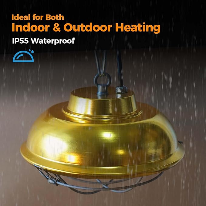 300 Watt Heat Lamp for Chicken Coop - Professional Waterproof Chicken Coop Heater for Indoor & Outdoor Used - Suitable for Chick, Duck, Rabbit and Dog