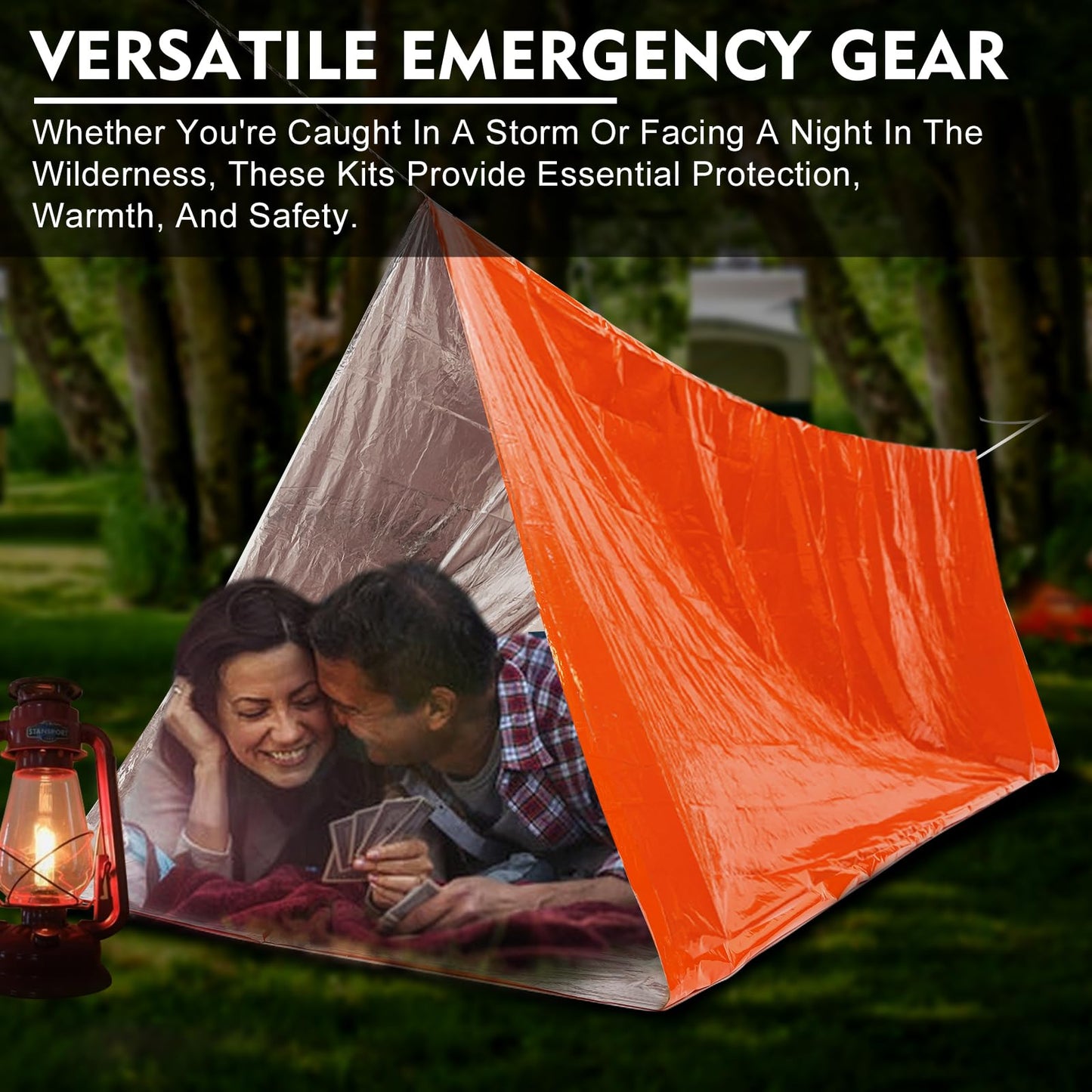 ANLOKE Emergency Survival Tent Shelter- 2 Person Mylar Emergency Tube Tent Survival Kit