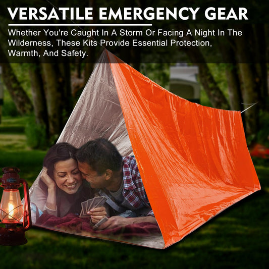 ANLOKE Emergency Survival Tent Shelter- 2 Person Mylar Emergency Tube Tent Survival Kit
