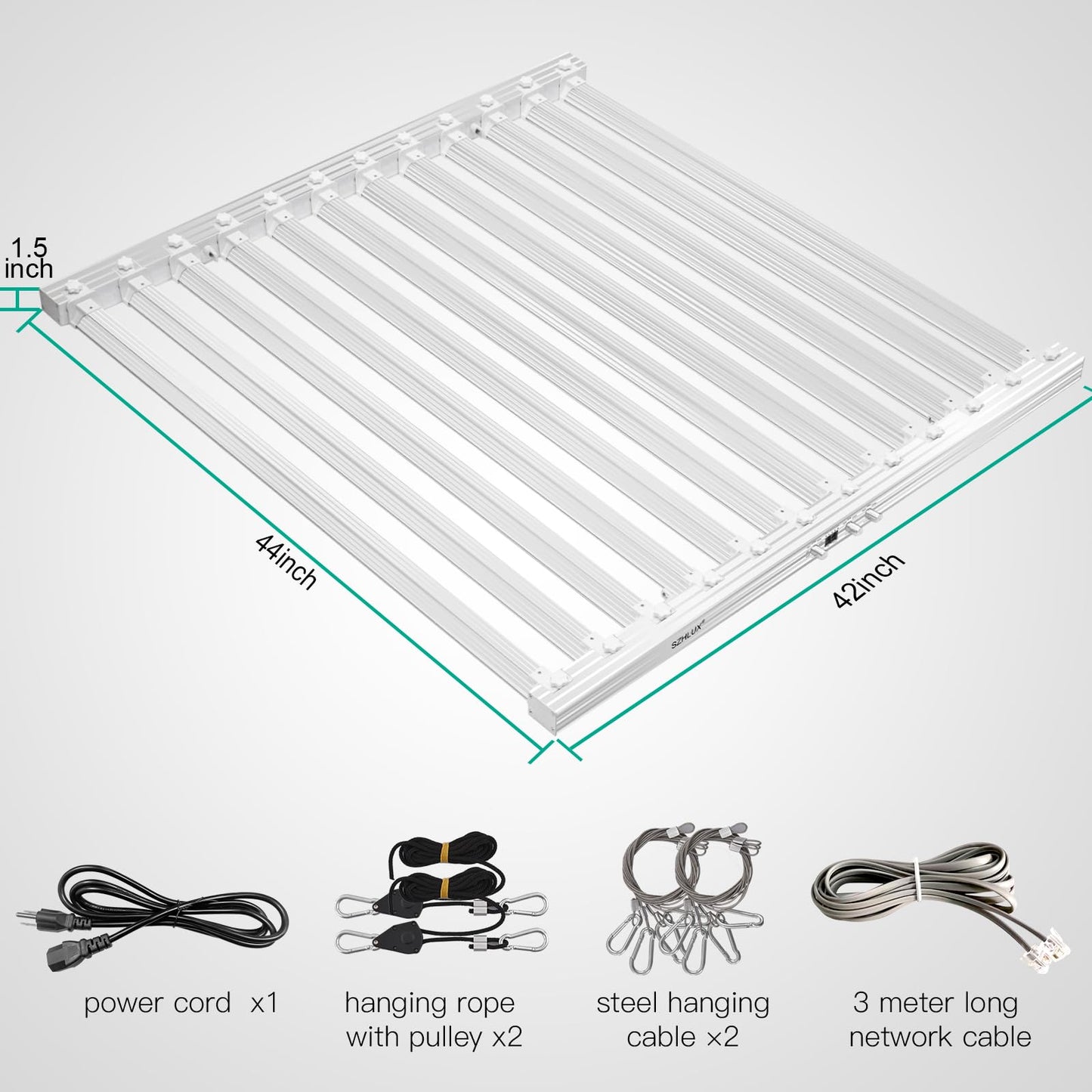 SZHLUX 840 Watt LED Grow Light Daisy Chain Dimmable Full Spectrum Grow Lights for Indoor Plants, 44x44 Inch Size Greenhouse LED Grow Light