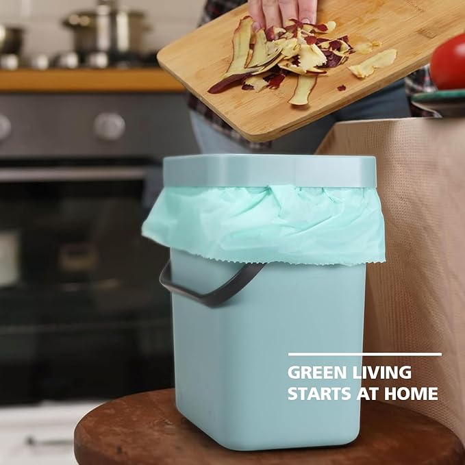 Compostable Trash Bags 1.2 Gallon 150 Packs,AYOTEE Small Compost Bags,Biodegradable Trash Bags Green Are Suitable For 1-2 Gallon And 4-8 Liter Small Trash bags can liner