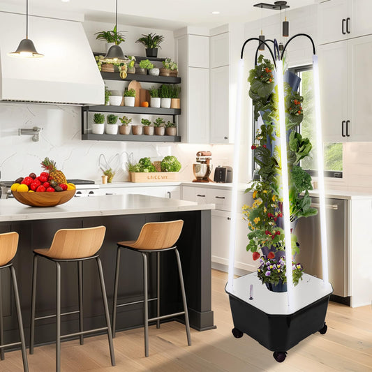 Hydroponic Growing System with Grow Lights, Indoor Gardening System, Grow Plant Food at Home with 40 Pieces at a time for Fruits, Vegetables, Herbs, and Miniature Greens (No Seedlings Included)