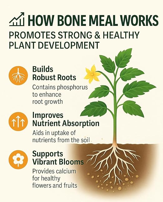 𝐁𝐄𝐒𝐓𝐒𝐄𝐋𝐋𝐄𝐑 Organic Bone Meal Fertilizer by Gardenera (4-12-0 NPK) All-Natural Plant Food Source of Nitrogen and Phosphorus for Bulbs, Gardens, Potted Plants, Trees, and Shrubs [12 OZ]