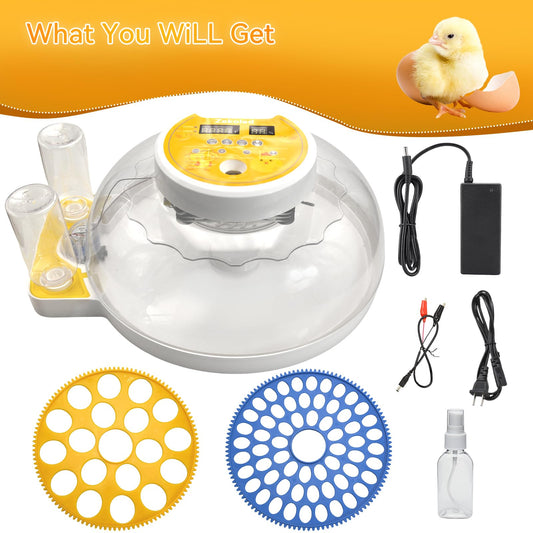 Zekoled Incubators for Hatching Eggs, Incubator with Automatic Egg Turning and Humidity Control, 18 Egg Poultry Incubator with Automatic Water Adding, Viewing for Chicken, Duck, Quail, Goose, Parrot