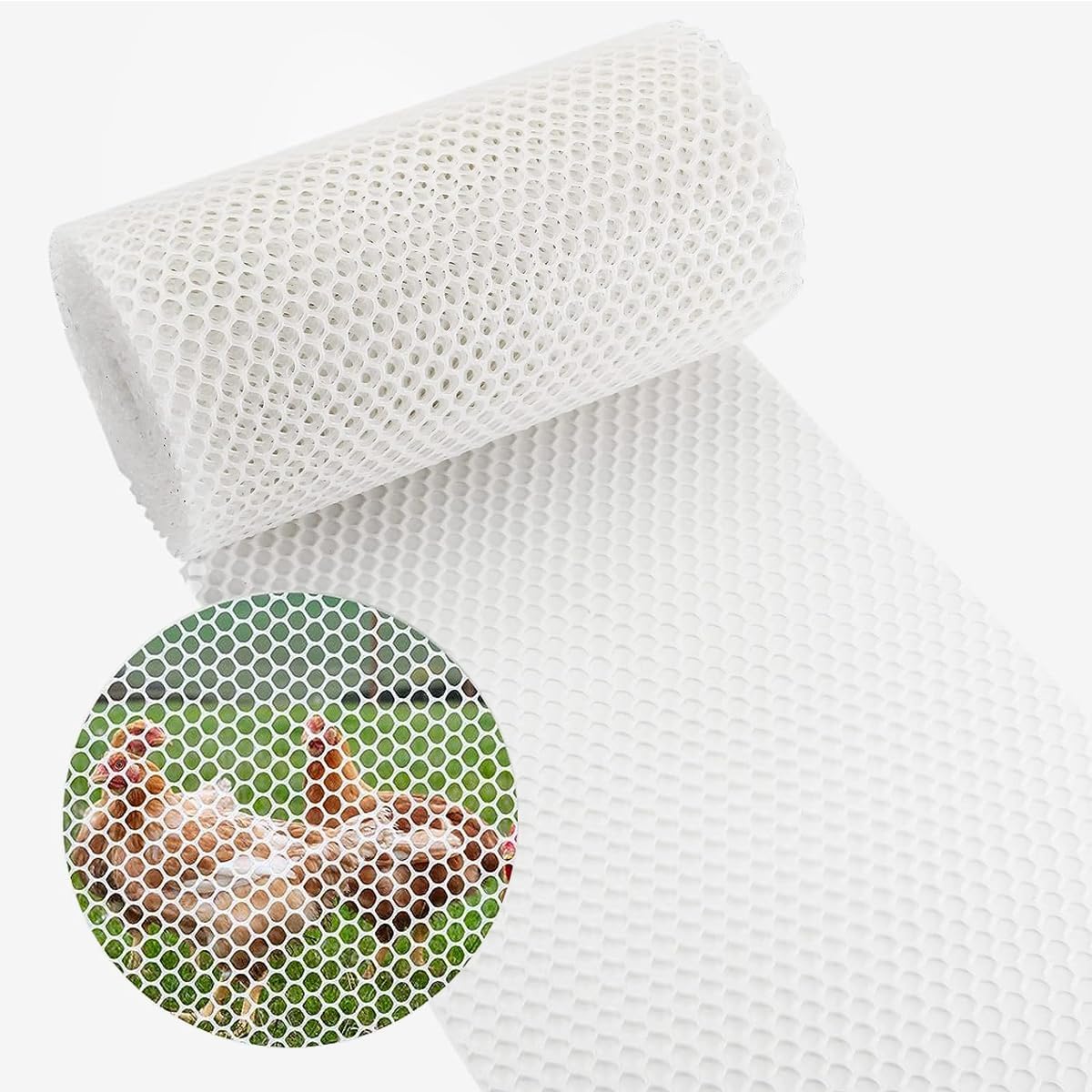Plastic Chicken Wire Mesh Fence 15.7IN x 66FT,Poultry Fencing Garden Netting,Animal Barrier Fence,Construction Barrier Netting,Hexagonal Fencing for Farm,Frame Crafts,Floral Netting
