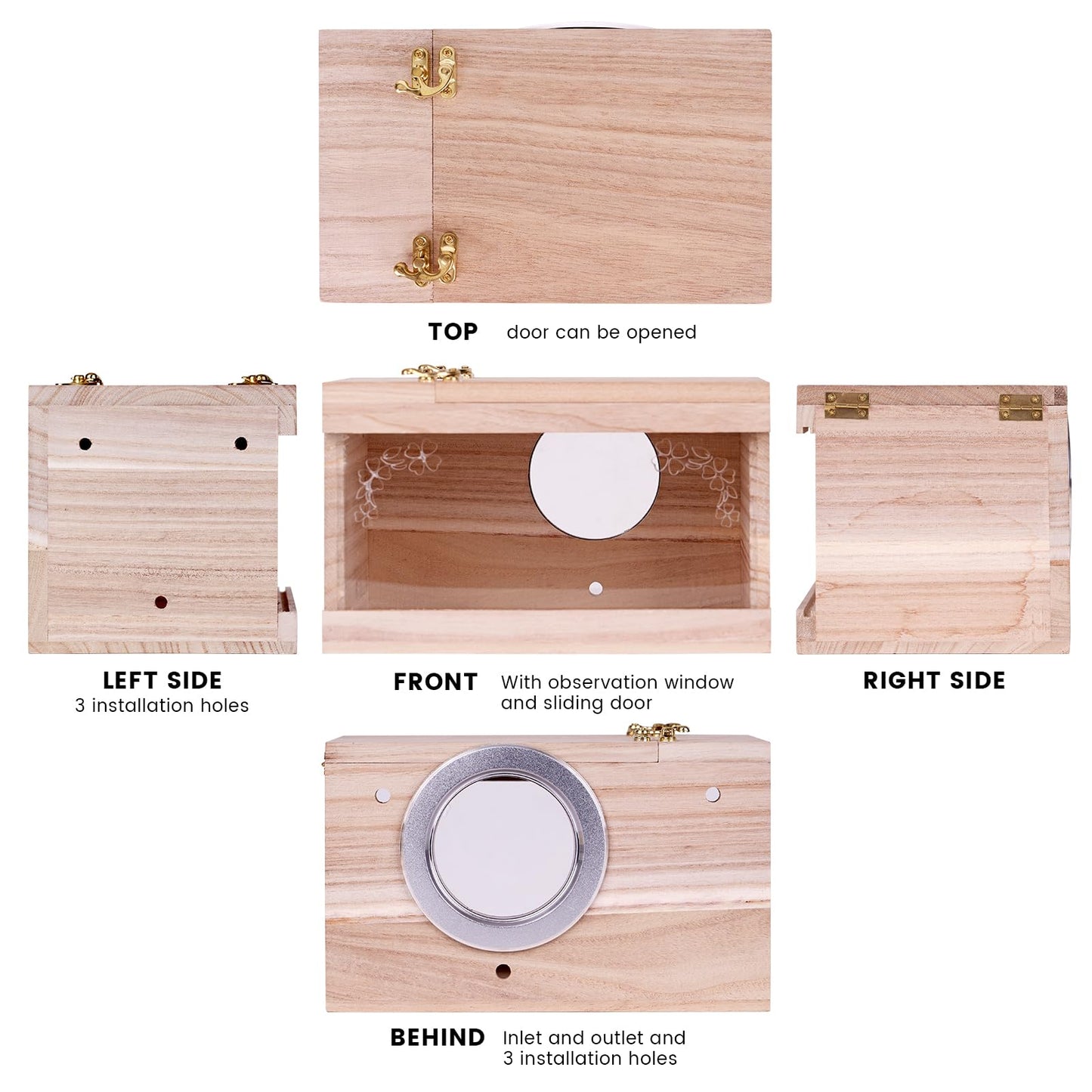 Parakeet Nesting Box for Cage Bird Breeding Box for Parakeet Nest, Large Nesting Box Inside Cage with Wooden Board for Lovebirds Budgie Conure Parrot Cockatiel Bird Accessories