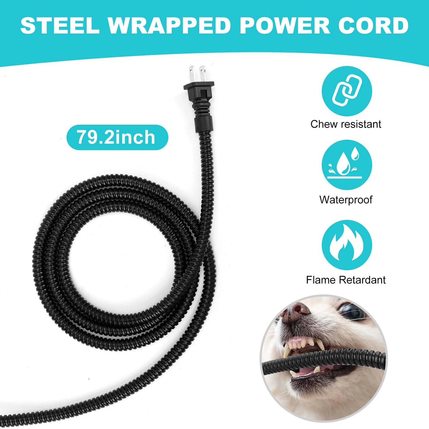 Yeatruojeet Large Heated Water Bowl for Dog & Cat, Waterproof Heated Pet Bowl Heater for Chickens Rabbit Livestocks, Heated Bird Bath for Winter, 108 OZ 30 Watts
