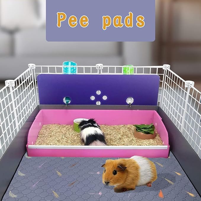 2Pcs Guinea Pig Cage Liners,Guinea Pig Fleece Cage Liners12''X24'' Super Absorbent Washable Pee Pads Reusable for Rabbit Hamster Chinchilla