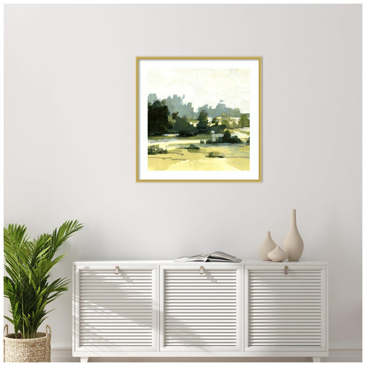 Amanti Art Framed Wall Art Print 33x33 Bright Marshland I by Emma Caroline, Landscapes Wall Art, Rustic Farmhouse Decor, Large Poster Painting Artwork for Living Room, Bedroom, Bathroom, Kitchen