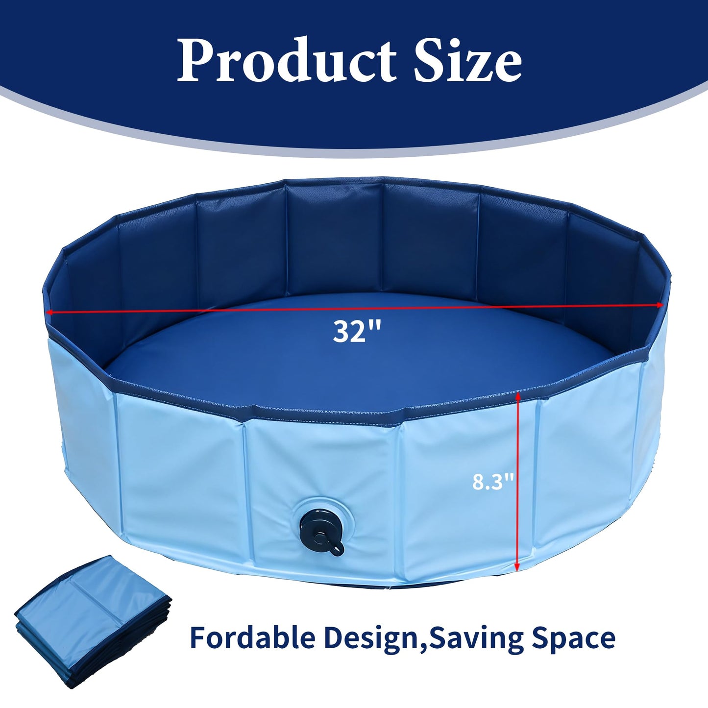 Chicken Dust Bath Tub, Chicken House Cleaner Container,Dust Bath for Chickens,Duck, Goose, Essential Chicken Coop Accessory 100% Waterproof, Foldable Desgin 32" D * 8" H,