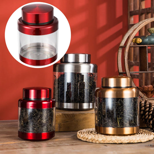 PRETYZOOM 2pcs Red Candy Jar Food Canisters Airtight Metal Kitchen Container Airtight Coffee Container Snacks Jar Coffee Bean Canister Sugar Jar Cereal Can Storage