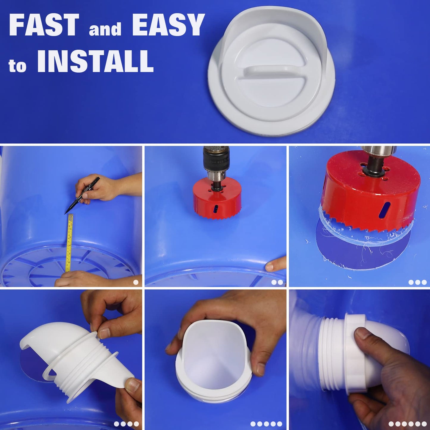 DIY No Waste Chicken Feeder Kit,8 Ports with Covers,Automatic Poultry Feeder for Barrel Bucket Bin Tub,Feeding Chicken Ducks,BPA Free