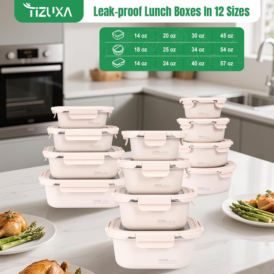 20oz Stainless Steel Lunch Box With Leakproof Tempered Glass Lids Microwavable Stainless Steel Food Storage Containers Stackable Freezer Fruit Snack Meal Prep Metal Bento Box for Travel Picnic Square