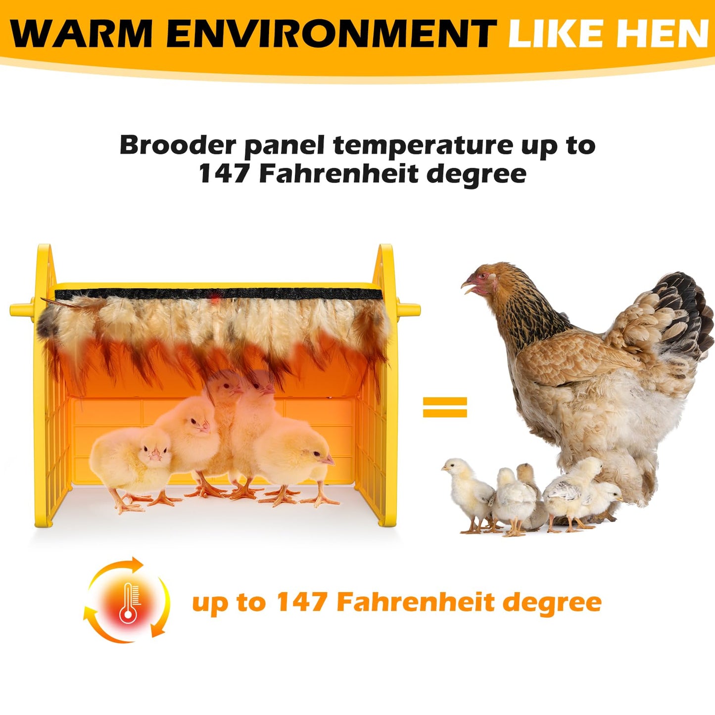 Heating Brooder Plate for Chicks Ducklings, Adjustable Brooder House for Keeping Poultry Warm(Yellow, M)