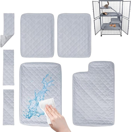 Ferret Cage Liners Cover with Bottom Pan Liner,Ramp Covers and Shelf Liners for Guinea Pigs Cage Bedding Rat Accessories for Cage Kit, Hedgehog,Rabbit Fancy Rat