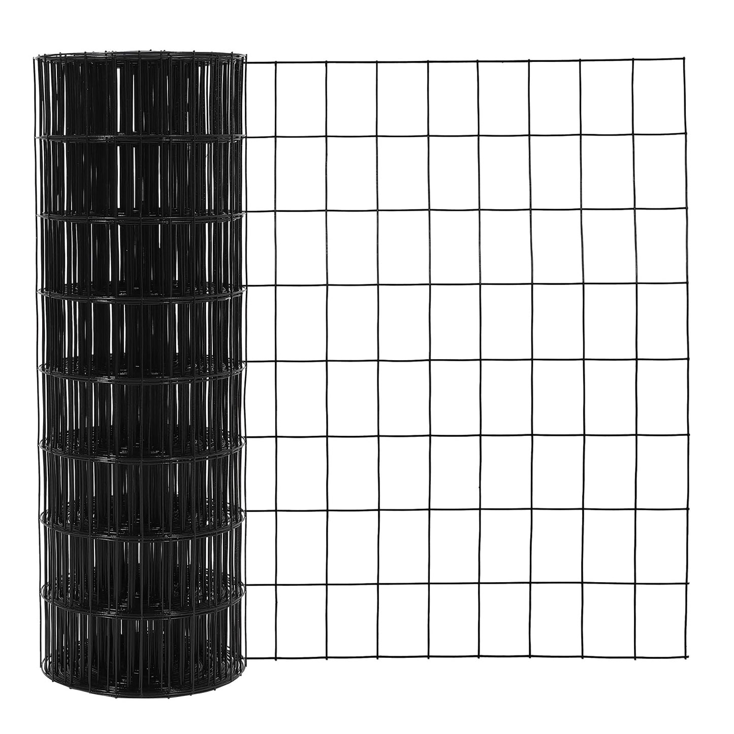 Wire Mesh Fence Roll 24inx50ft, 2inchx3inch 16GA Galvanized Steel Poultry Netting, Vinyl Coating Metal Wire Hardware Cloth Fence for Garden Yard Animals Plants Protection, Farm Fencing, Black