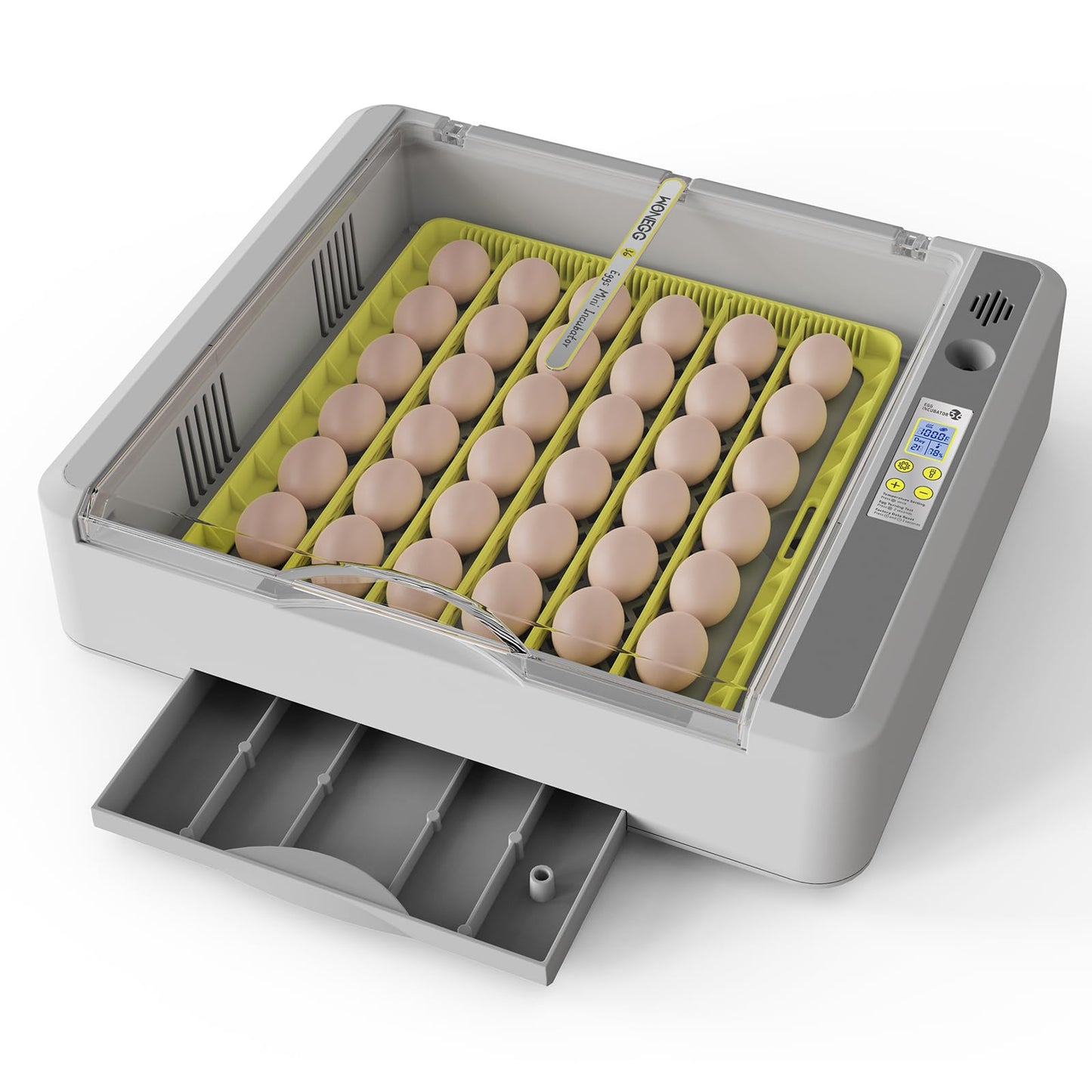 Egg Incubator for Hatching Chicks, 36 Eggs Automatic Turner with Temperature & Humidity Control, Multifunctional Ultra-Clear Panoramic View with Hatch Days & Egg Candler for Chicken, Duck, Goose, Bird