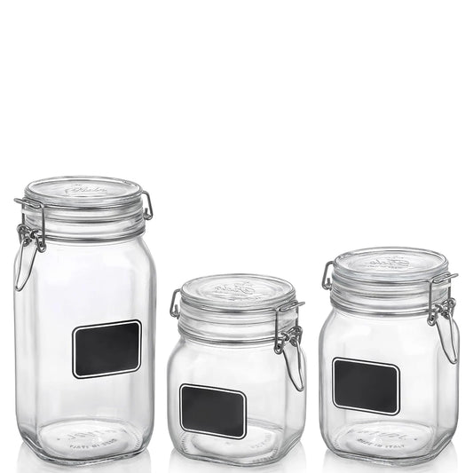 Bormiolio Rocco Jar with Chalkboard, 50.8 Oz
