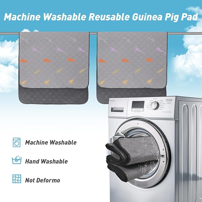 2Pcs Guinea Pig Cage Liners,Guinea Pig Fleece Cage Liners12''X24'' Super Absorbent Washable Pee Pads Reusable for Rabbit Hamster Chinchilla
