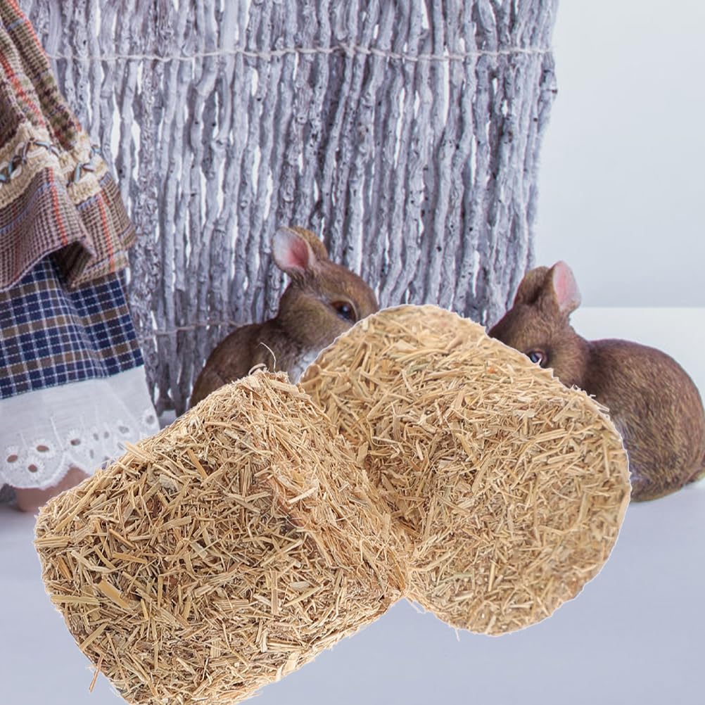 LOGOFUN 12pcs Mini Hay Bales Miniature Straw Bale Mini Hay Bales Decoration for Table Miniature Hay Blocks for Dollhouse Autumn Harvest Table Craft Display (Square+Round)