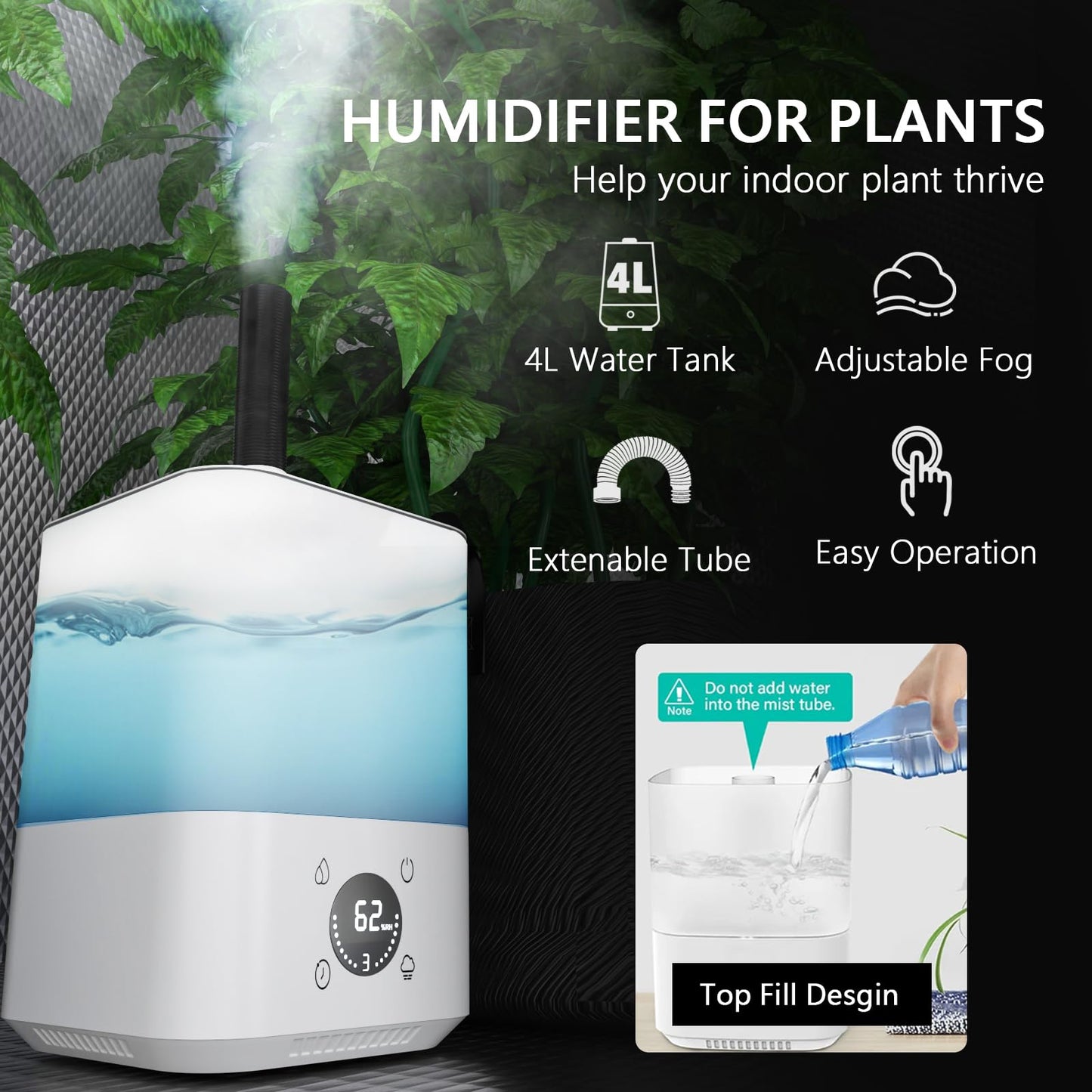 TopoGrow Upgrade Integrated Auto Grow Tent Kit Complete Kit, S1000 LED Grow Light, 32"x32"x64" Grow Tent, 4“ Ventilation with Inline Fan, Carbon Filter, Irrigation Kit, Humidifier and Clip Fan