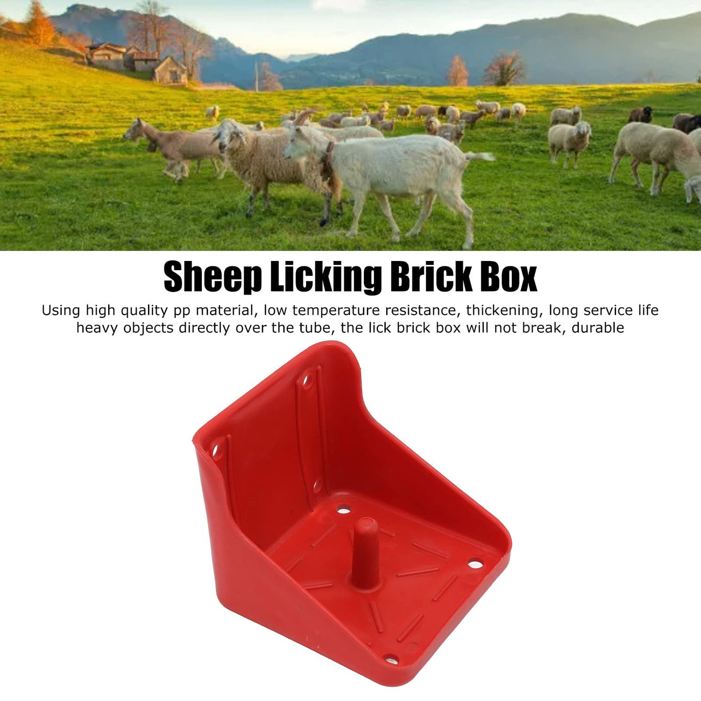 WOHPNLE Cattle Sheep Licking Brick Box, Plastic Cattle and Sheep Mineral Salt Block Holder Feed Salt Brick Licking Block Box Farm Livestock Farm Equipment