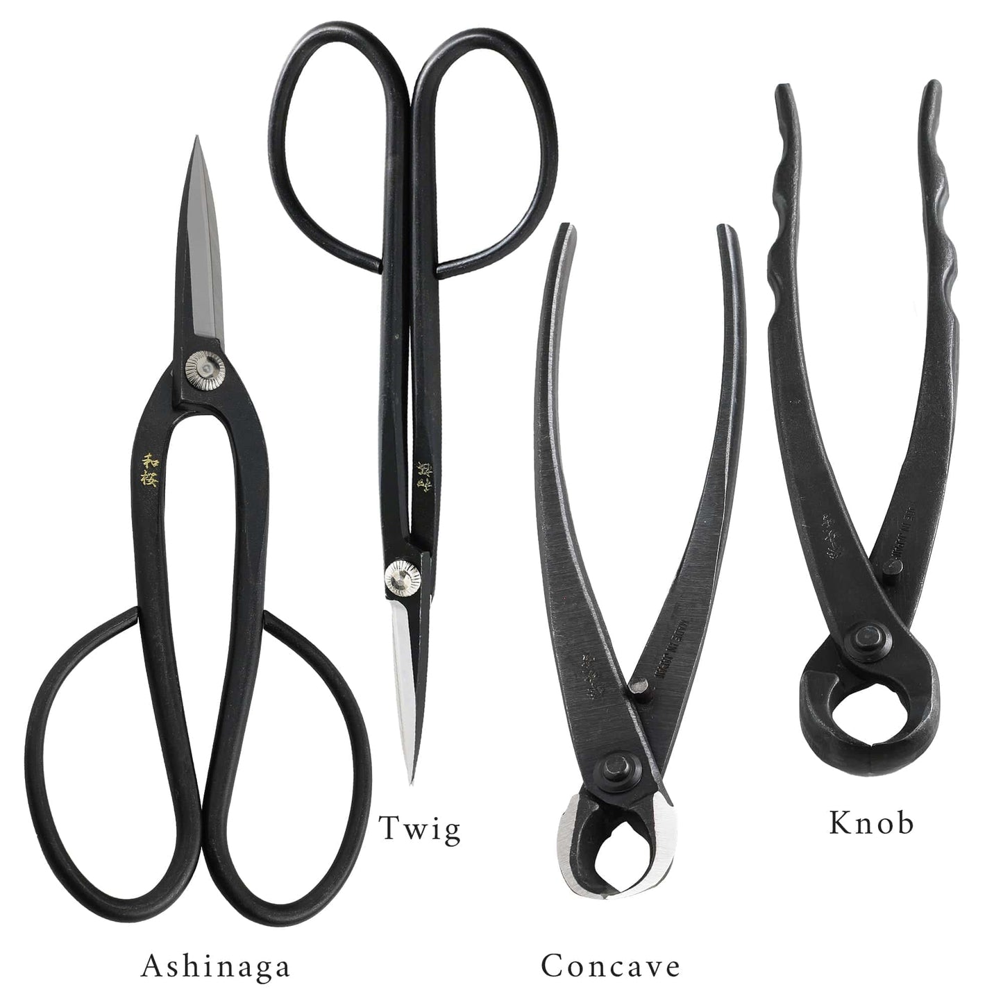 Wazakura Japanese 6PCS Bonsai Scissors and Branch Cutter Tool Kit with Roll Bag: Japanese Yasugi Steel Ashinaga and Twig Bonsai Scissors, Concave Branch Cutter, Knob Cutter, Jin Plier, Wire Cutter