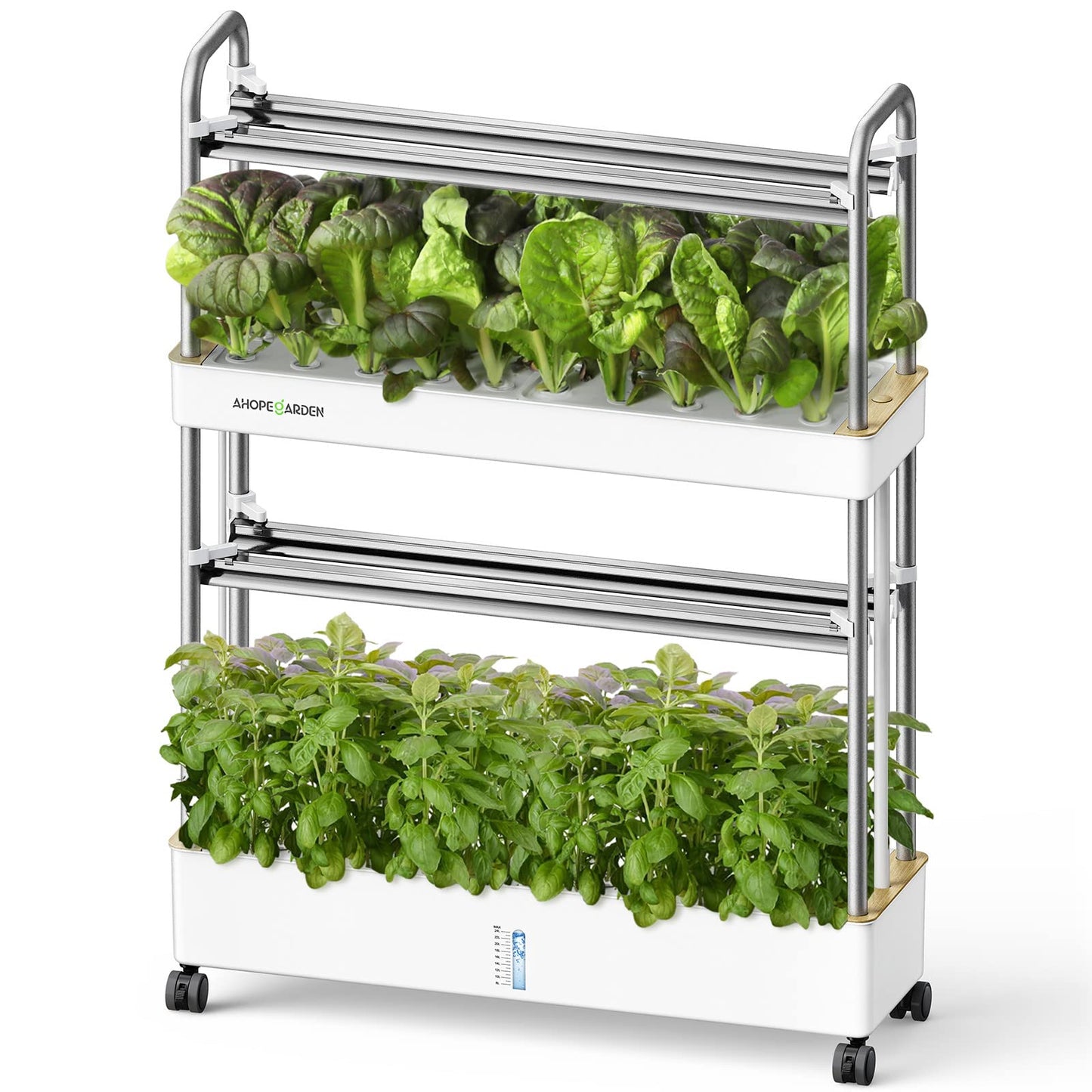 Ahopegarden Indoor Garden Hydroponics Growing System Kit: 60 Pods Vertical Garden with LED Grow Light - Plant Germination Kit Aeroponic Veggie Flower Fruit Growth with Smart Socket & Pump System