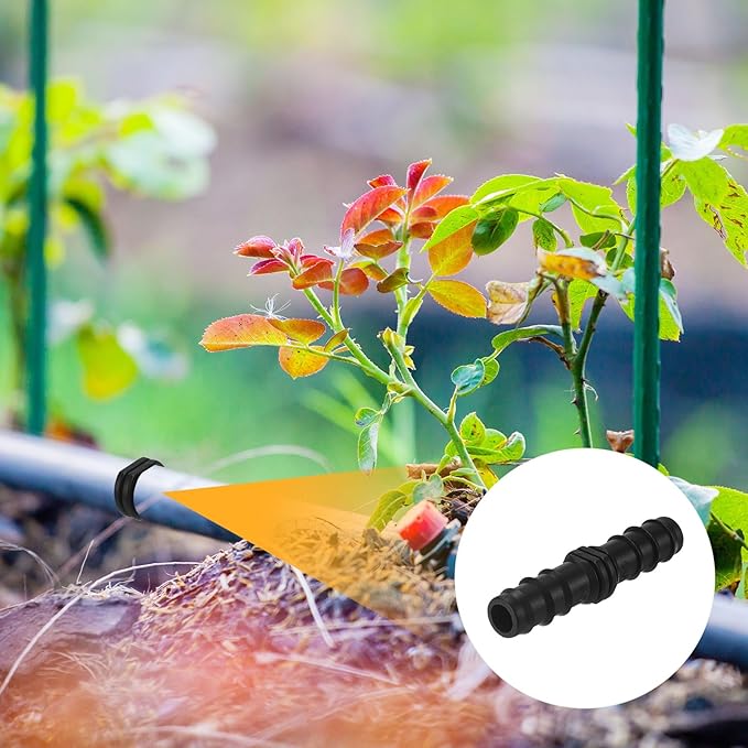 10-Pack Drip Irrigation Barbed Fittings, for 15mm Tubing Connector Plastic Coupling Irrigation Parts for Garden/Greenhouse/Aquarium/Flower Pot, Drip Pipe Accessories