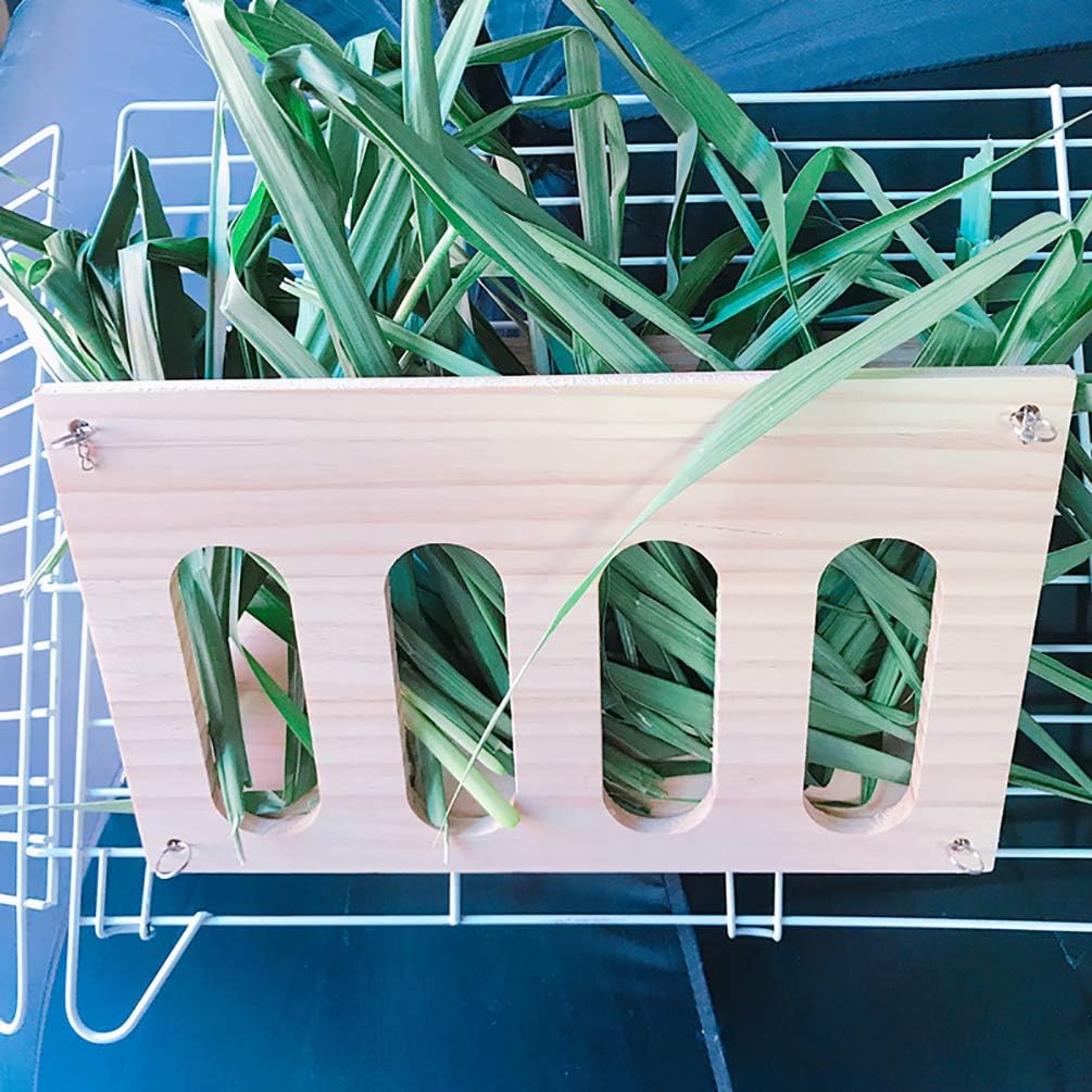 Tfwadmx Bunny Hay Feeder Rabbit Food Dispenser Small Animal Hay Feeder Chinchilla Hay Rack Wooden Hay Manger Rack Holder Minimizing Waste for Guinea Pig Chinchilla Hamster