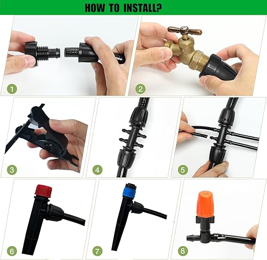 Upgraded Drip Irrigation System, 233FT Automatic Irrigation System, Watering Misting System for Greenhouse/Garden/Yard/Lawn, Micro Drip Irrigation Kit with 1/4 inch 1/2 inch Irrigation Tubing