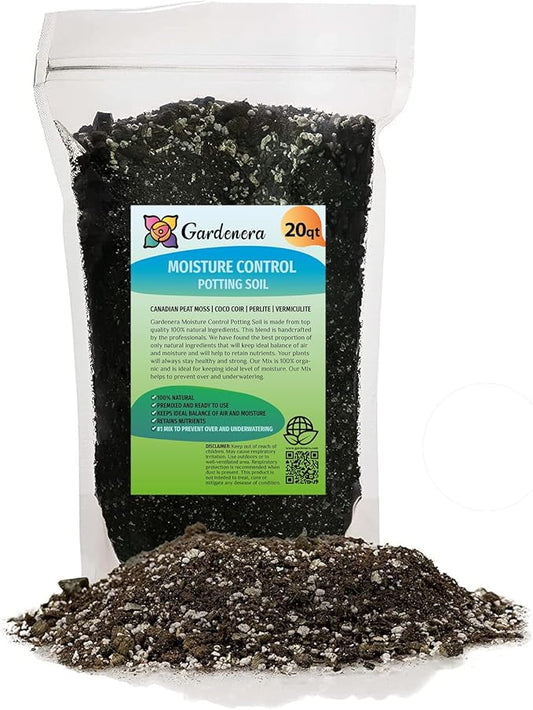 Gardenera Moisture Control Potting Mix - Perfect for Indoor and Outdoor Container Gardening! - 20 Quart