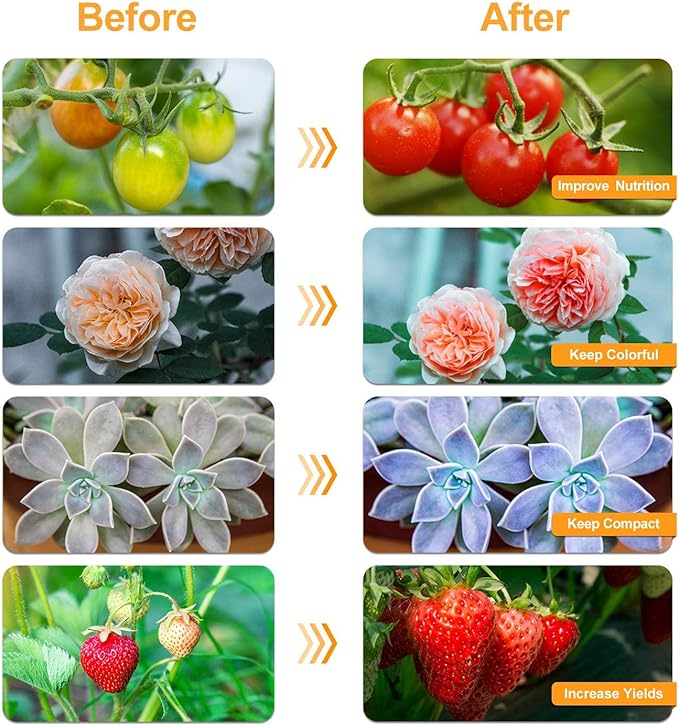 bseah Grow Light Plant Lights for Indoor Plants, Full Spectrum Plant Grow Lamp, 10 Dimmable Levels Auto ON & Off with 3/9/12H Timer