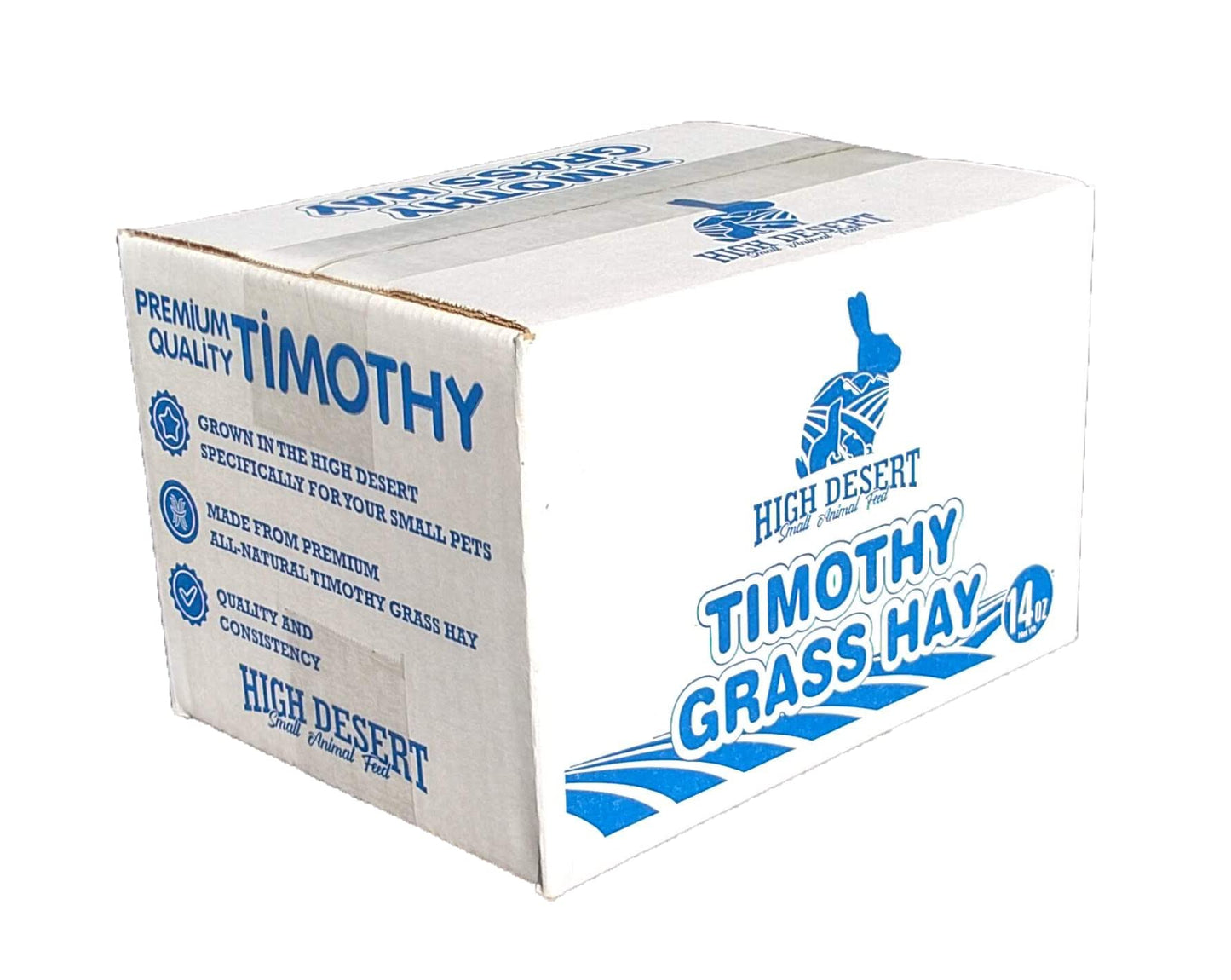 High Desert 2nd Cutting Timothy Grass Hay for Rabbits, Guinea Pigs, Chinchillas & Small Pets – Premium Hand-Packed Natural Hay, High-Fiber, Additive-Free, Grown in USA – 14 Oz Box